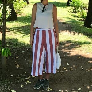 Madewell High-Rise Linen Capri Pants